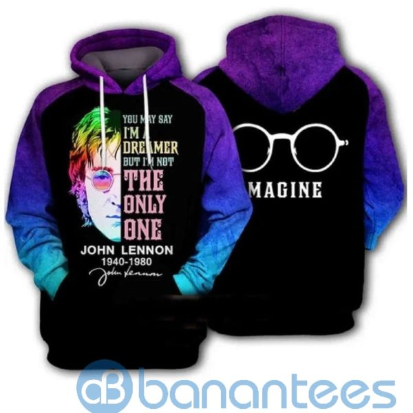 John Lennon Imagine Over Print Full Printed 3D Hoodie Product Photo
