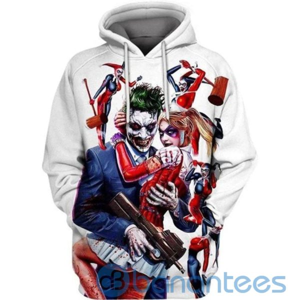 Joker Hug Harley Quinn Villain Characters Halloween All Over Printed 3D Hoodie Product Photo
