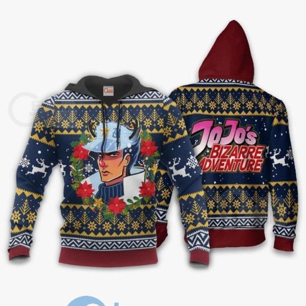 Jotaro Kujo Ugly Christmas Jojos Anime Manga Full Printed 3D Hoodie Product Photo