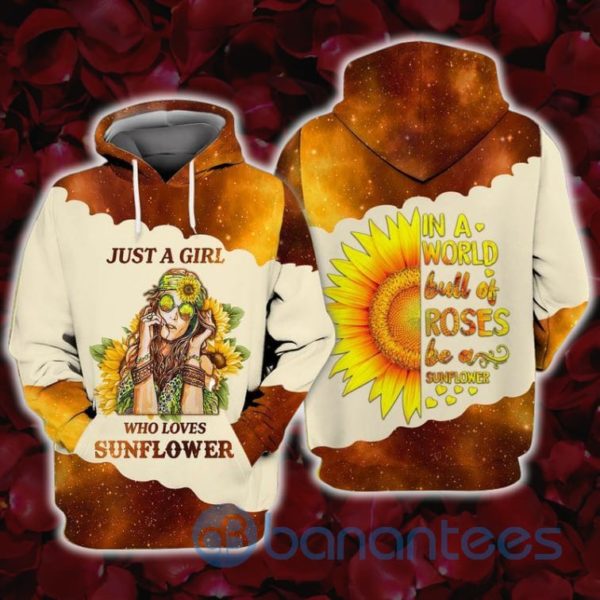 Just A Girl Who Love Sunflower In A World All Over Print 3D Hoodie Product Photo