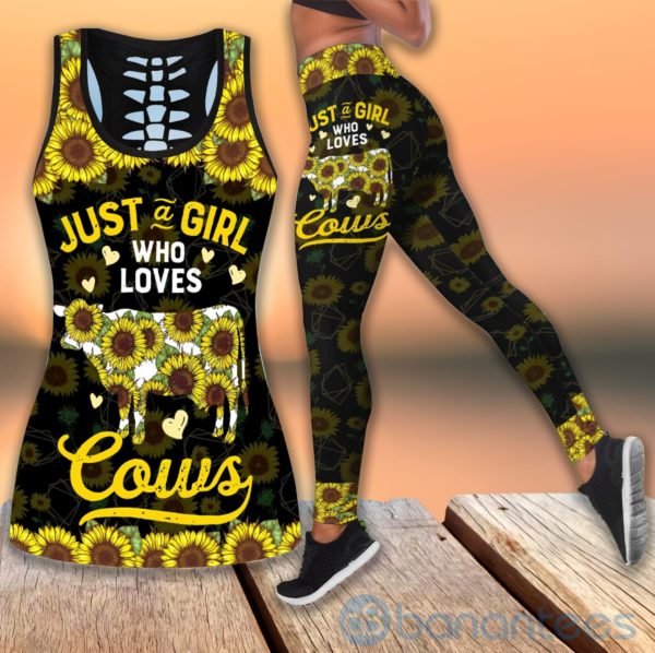 Just A Girl Who Loves Cows Tank Top Legging Set Outfit Product Photo