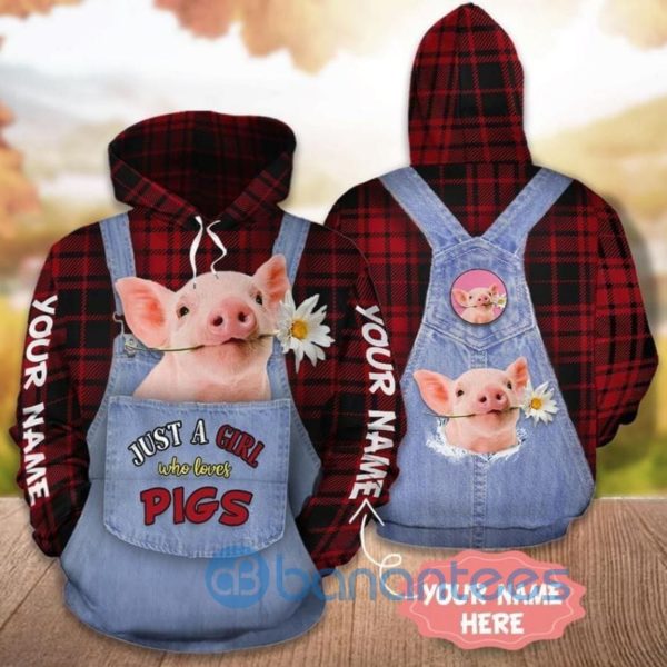Just A Girl Who Loves Pigs Full Printing 3D Hoodie Product Photo