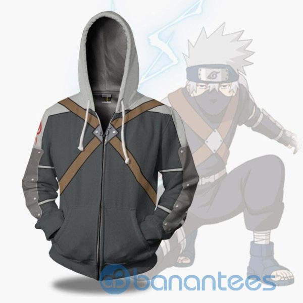 Kakashi Genin Clothes Anime Full Print 3D Zip Hoodie Product Photo