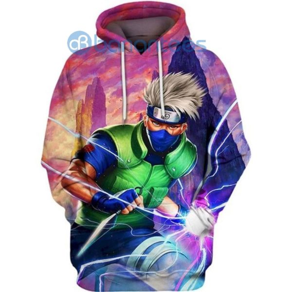 Kakashi Hatake Power Up Naruto All Over Pring 3D Hoodie Product Photo