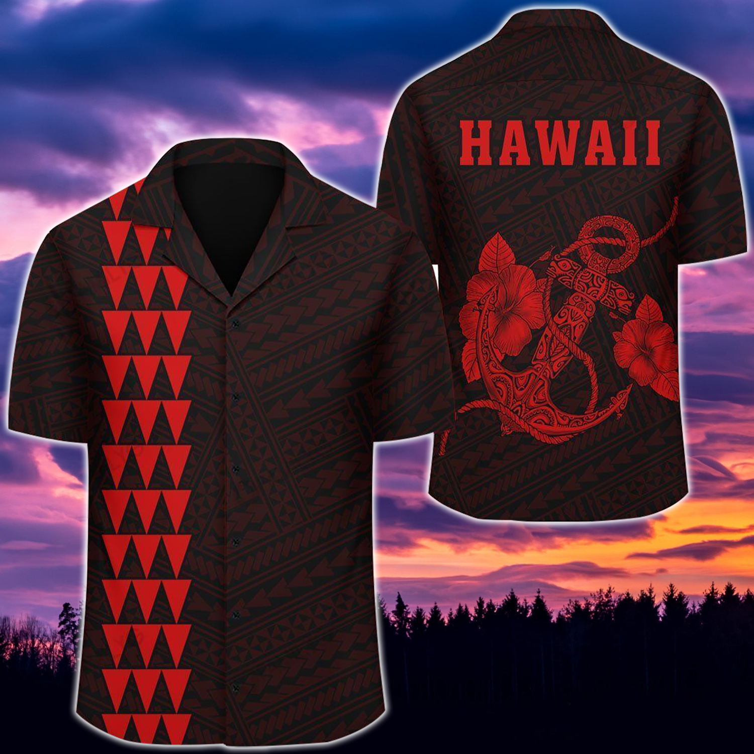 kakau-polynesian-anchor-and-habicus-flower-hawaiian-shirt-1-BLVtq.jpg Kakau Polynesian Anchor And Habicus Flower Hawaiian Shirt Product Photo