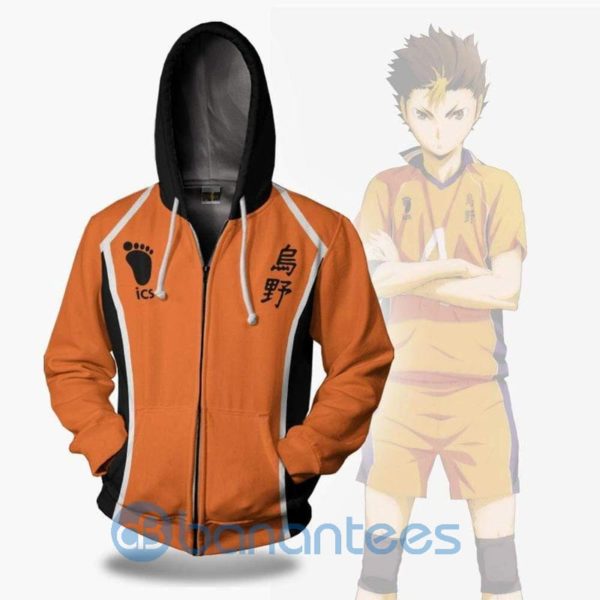 Karasuno Libero Uniform Haikyuu Full Printed 3D Zip Hoodie Product Photo