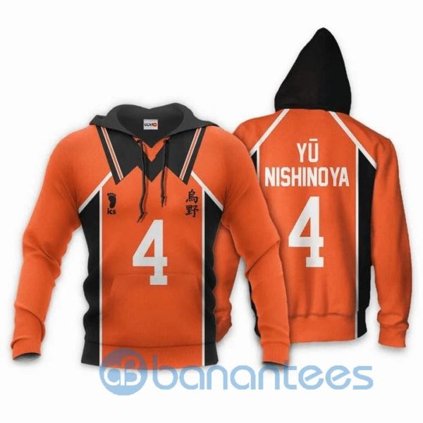 Karasuno Yu Nishinoya Anime Manga Haikyuu Number 4 Full Printed 3D Hoodie Product Photo