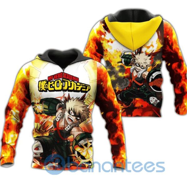 Katsuki Bakugou My Hero Academia Anime Manga Full Printed 3D Zip Hoodie Product Photo
