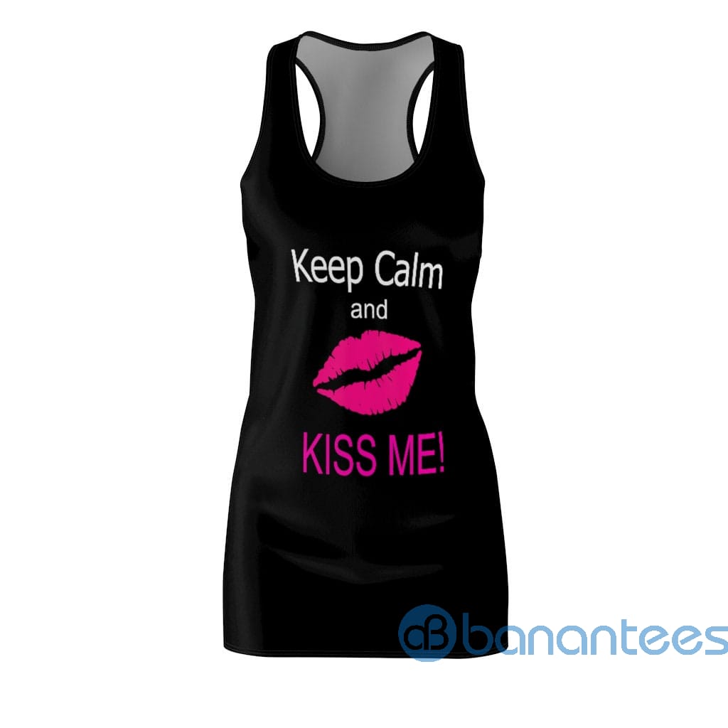 keep-calm-and-kiss-me-pink-lip-black-racerback-dress-for-women-1-7T9lz.jpg Keep Calm And Kiss Me Pink Lip Black Racerback Dress For Women Product Photo