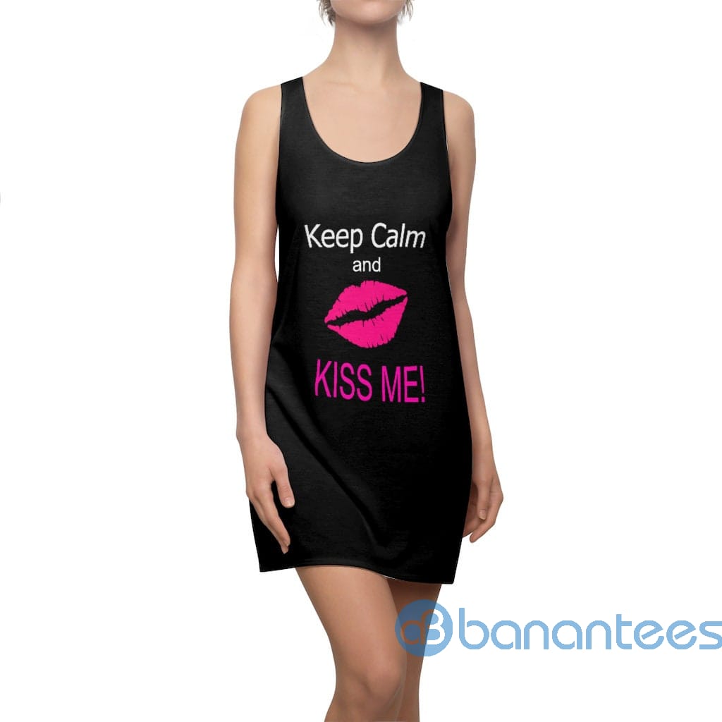 keep-calm-and-kiss-me-pink-lip-black-racerback-dress-for-women-4-bxe9a.jpg Keep Calm And Kiss Me Pink Lip Black Racerback Dress For Women Product Photo