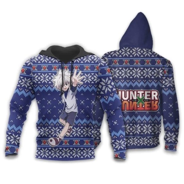 Killua Ugly Christmas Hunter X Hunter Anime Manga Over Printed 3D Hoodie Product Photo