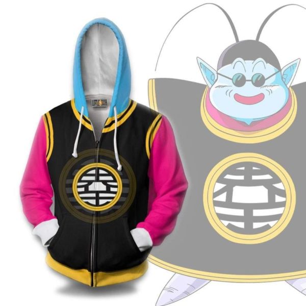 King Kai Hoodie Dragon Ball Anime Cosplay Costume 3D Zip Hoodie Product Photo
