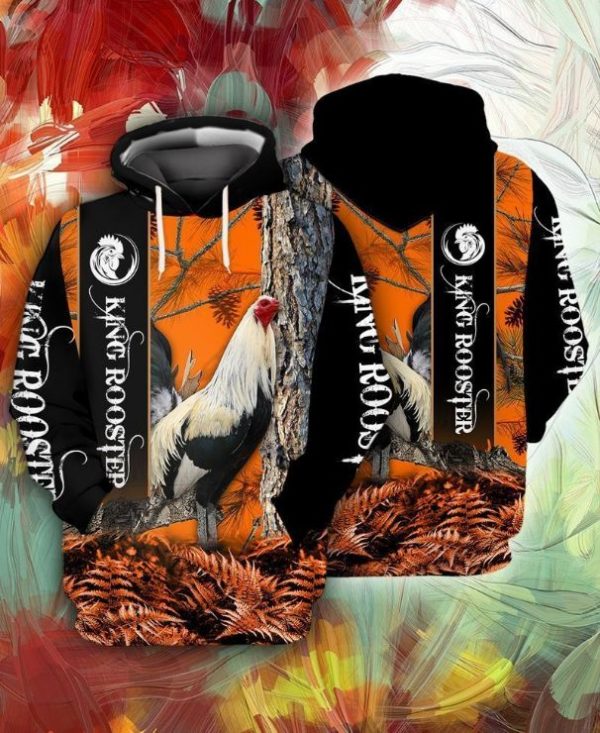 King Rooster Pine Tree Full Printed 3D Hoodie Product Photo