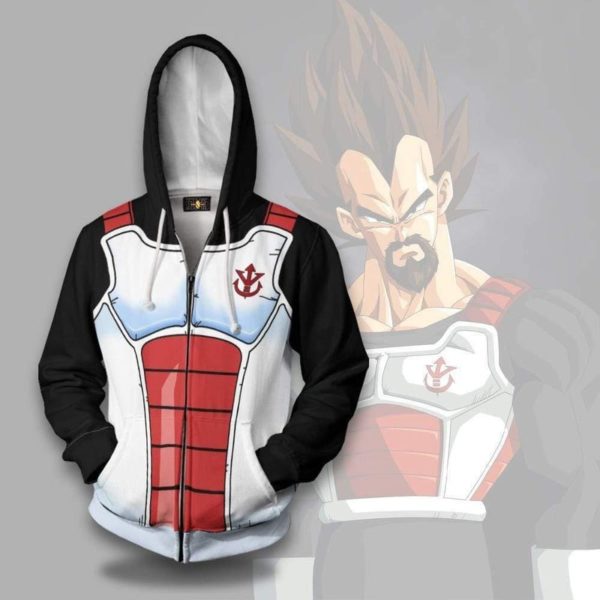 King Vegeta Dragon Ball Amine Casual 3D All Over Printed Zip Hoodie Product Photo