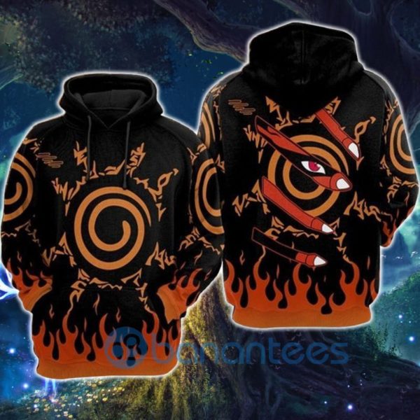 Kurama And Naruto Anime ALl Over Print 3D Hoodie Product Photo