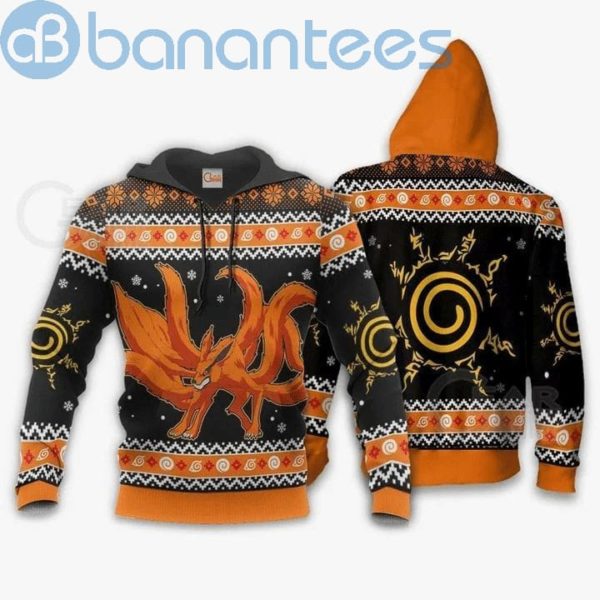 Kurama Nine Tails Ugly Christmas Anime Manga Naruto3D Hoodie Full Printed Product Photo
