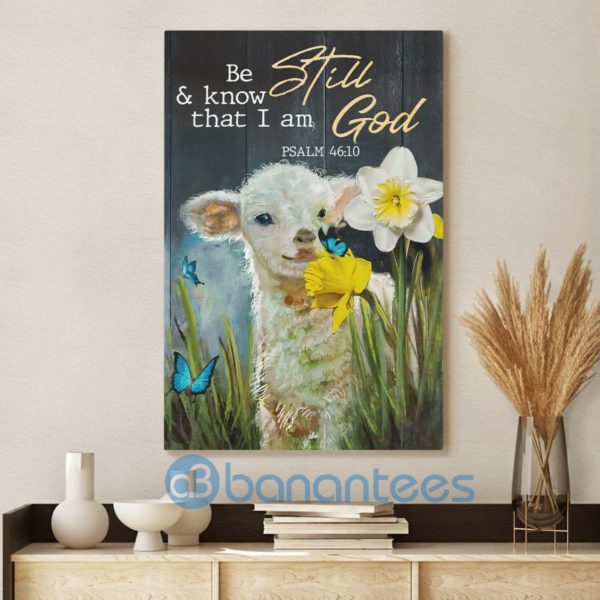 Lamp And Flowers Be Still And Know That I Am God Wall Art Canvas Product Photo