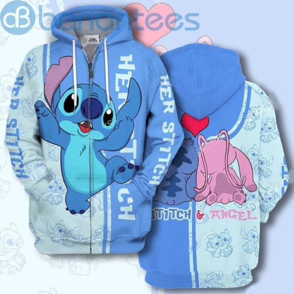 Las Her Stitch Adorable Couple All Over Print 3d Zip Hoodie Product Photo