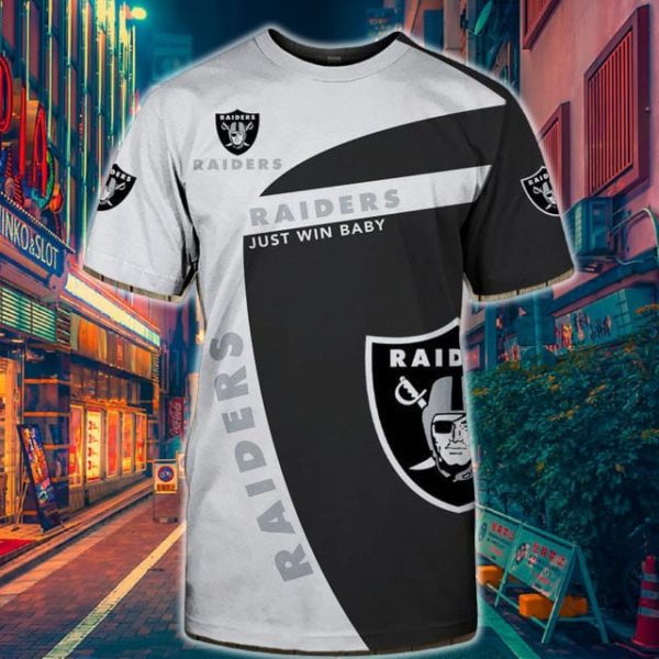 Las Vegas Raiders Just Win Baby All Over Printed 3D T Shirt Product Photo