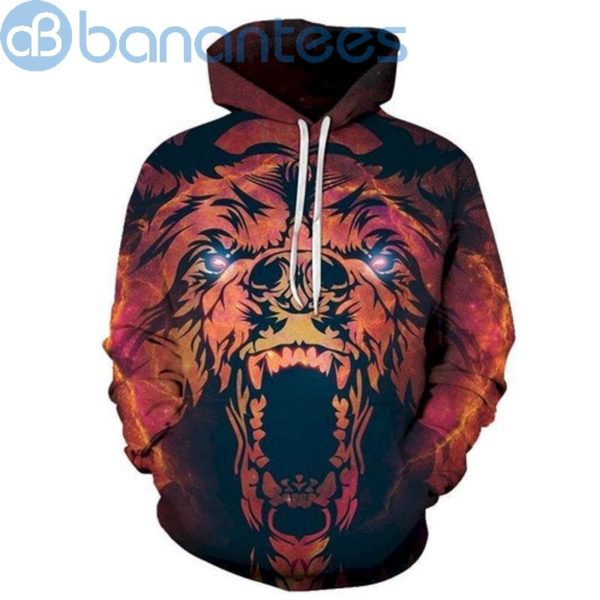 Laser Eyed Red Tiger All Over Printed 3D Hoodie Product Photo