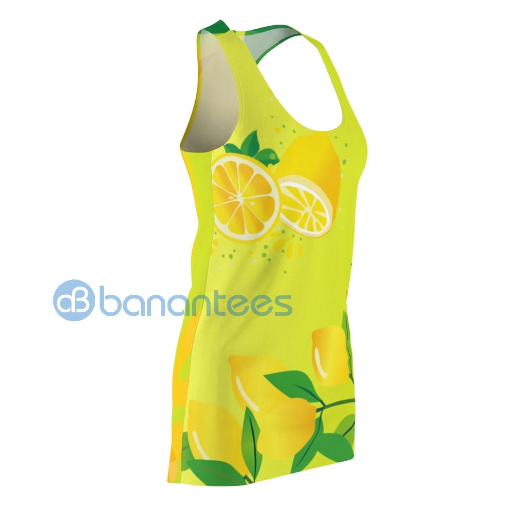 lemon-art-printed-yellow-racerback-dress-for-women-3-45x3j.jpg Lemon Art Printed Yellow Racerback Dress For Women Product Photo