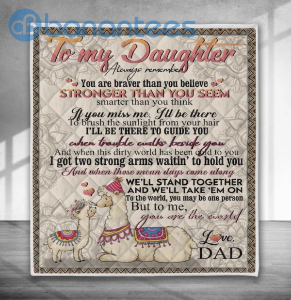 Letter To My Daughter Llama Quilt Blanket Quilt Product Photo