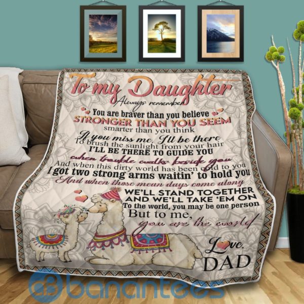 Letter To My Daughter Llama Quilt Blanket Quilt Product Photo