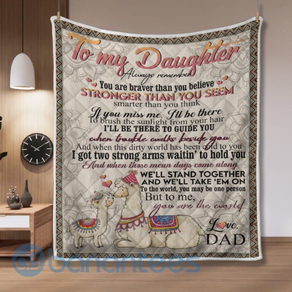 Letter To My Daughter Llama Quilt Blanket Quilt Product Photo