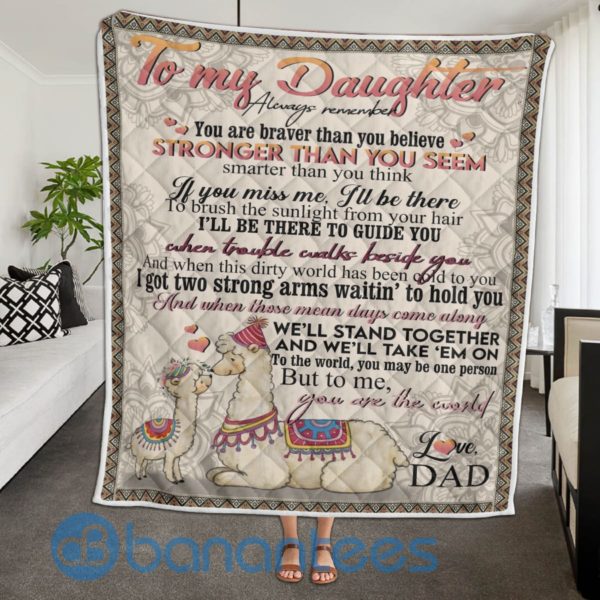 Letter To My Daughter Llama Quilt Blanket Quilt Product Photo