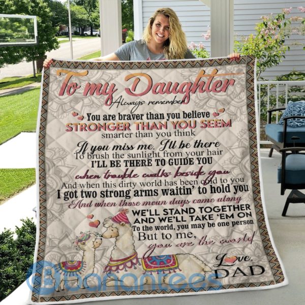 Letter To My Daughter Llama Quilt Blanket Quilt Product Photo