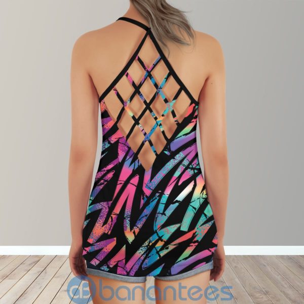 LGBT Pride Different Not Less Rainbow Lips Criss Cross Tank Top Product Photo