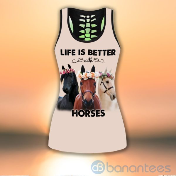 Life Is Better With Horses Tank Top Legging Set Outfit Product Photo
