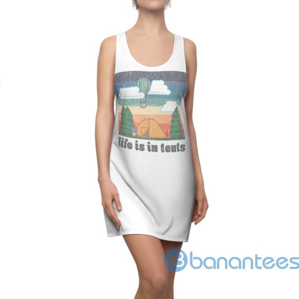 Life Is In Tents Camping Racerback Dress For Women Product Photo