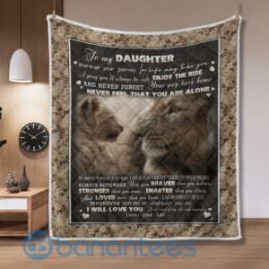Lion Dad And Daughter Quilt Blanket Product Photo