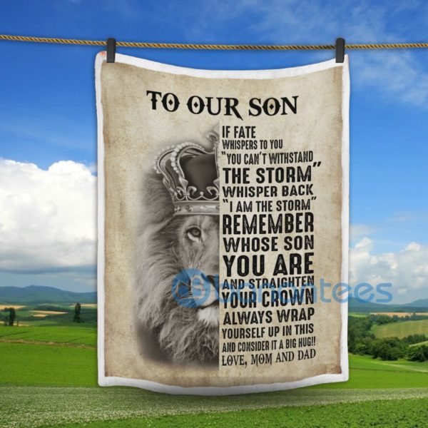 Lion King To Our Son Mom And Dad Sherpa Blanket Product Photo