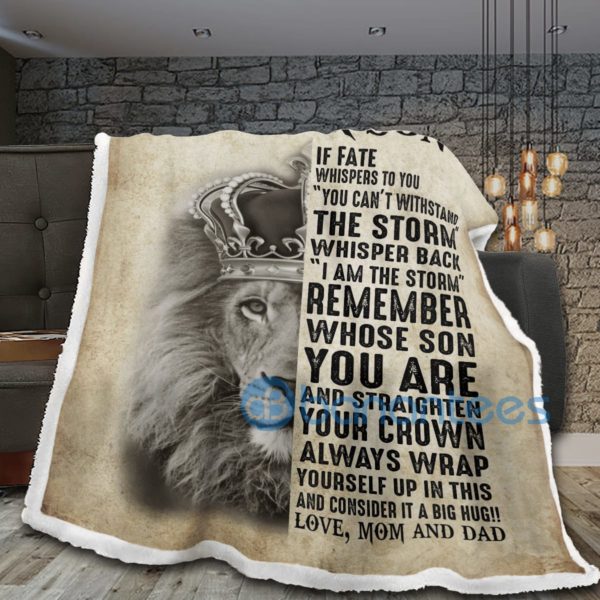 Lion King To Our Son Mom And Dad Sherpa Blanket Product Photo