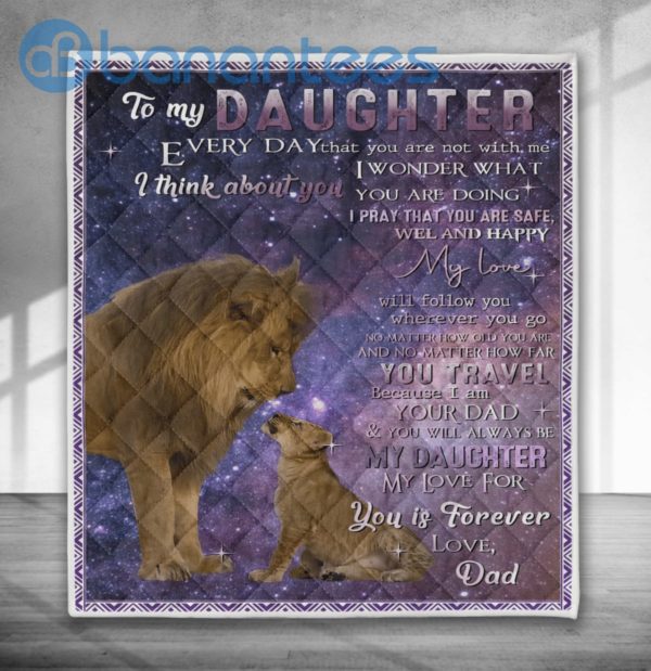 Lion To My Daughter From Dad Quilt Blanket Quilt Product Photo