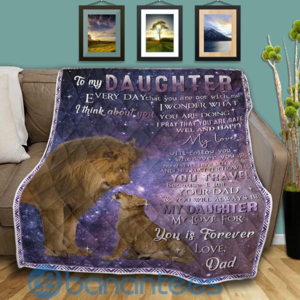 Lion To My Daughter From Dad Quilt Blanket Quilt Product Photo