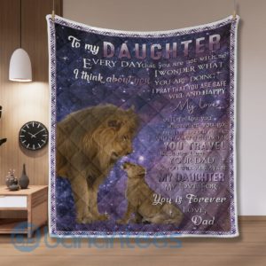 Lion To My Daughter From Dad Quilt Blanket Quilt Product Photo