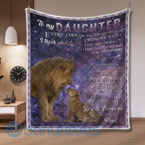 Lion To My Daughter From Dad Quilt Blanket Quilt Product Photo