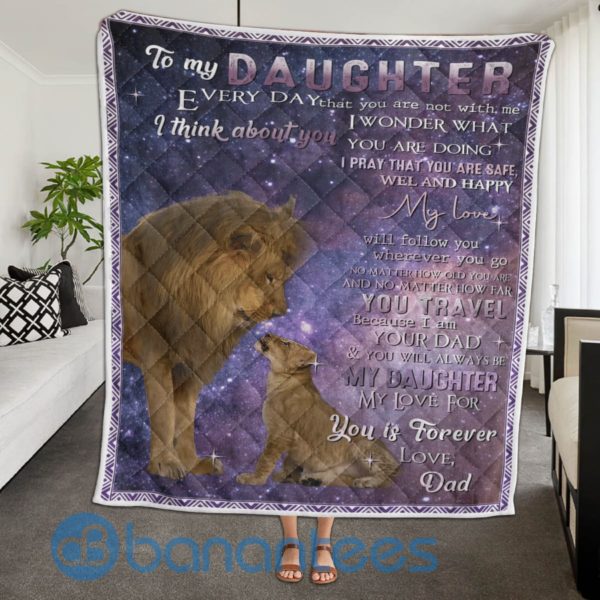 Lion To My Daughter From Dad Quilt Blanket Quilt Product Photo