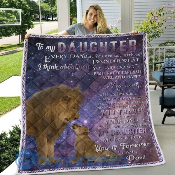 Lion To My Daughter From Dad Quilt Blanket Quilt Product Photo