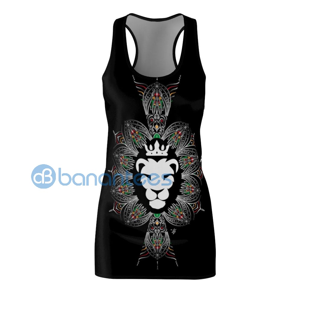 lioness-and-mandala-pattern-black-racerback-dress-2-LTxlY.jpg Lioness And Mandala Pattern Black Racerback Dress Product Photo