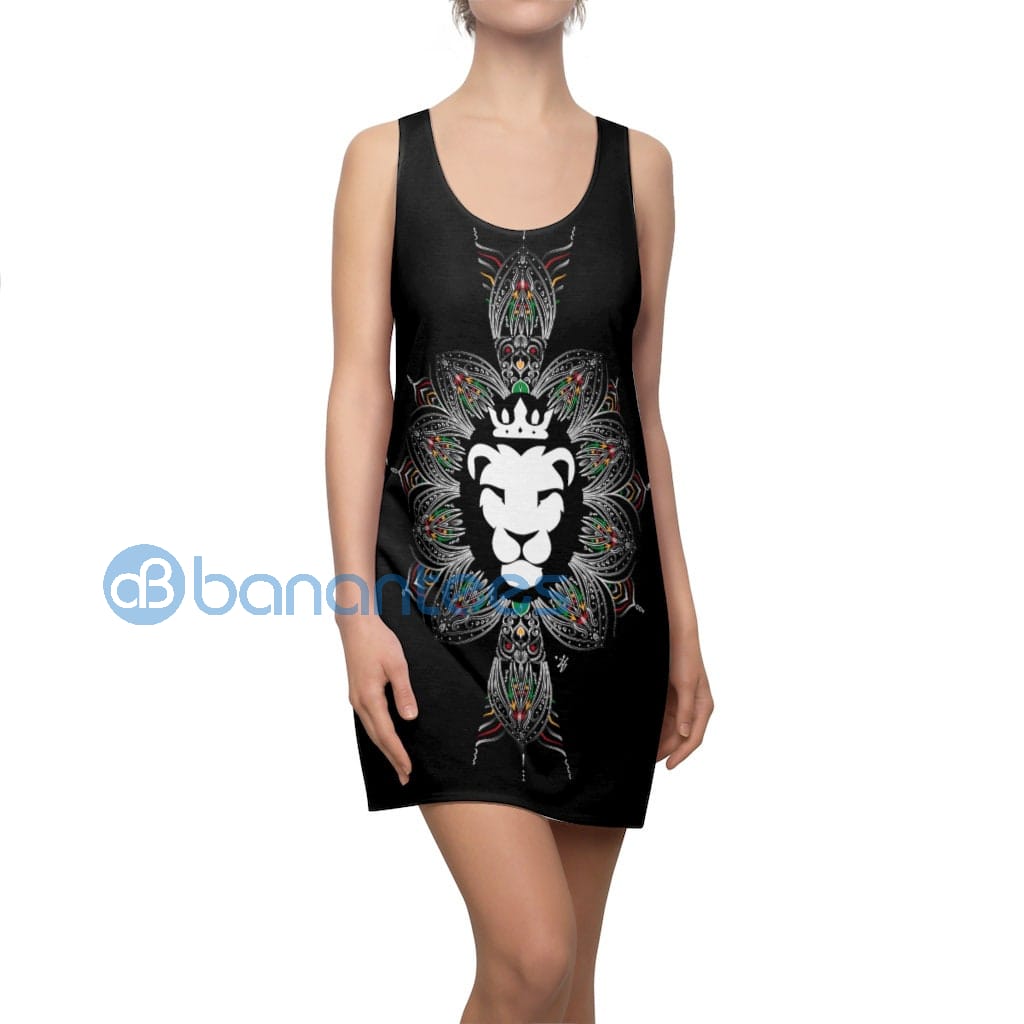 lioness-and-mandala-pattern-black-racerback-dress-5-zaotu.jpg Lioness And Mandala Pattern Black Racerback Dress Product Photo