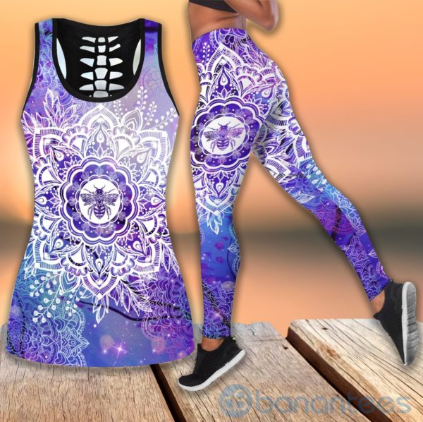 Love Bee Mandala Tank Top Legging Set Outfit Product Photo