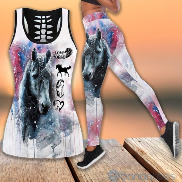 Love Horse Best Gift Hollow Tank Top Legging Set Outfit Product Photo