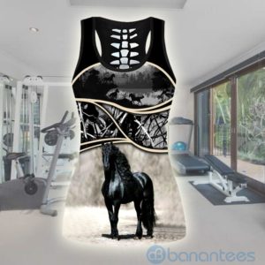 Love Horse Horse Hunting Hollow Tank Top Legging Set Outfit Product Photo