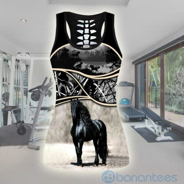 Love Horse Horse Hunting Hollow Tank Top Legging Set Outfit Product Photo
