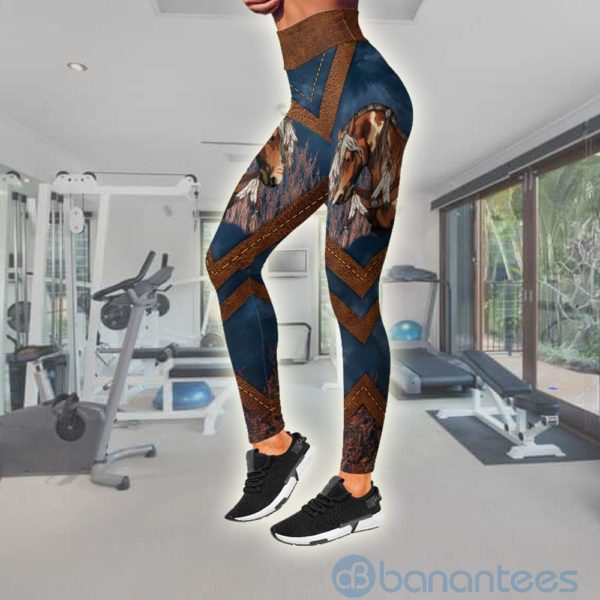 Love Horse Native Horse Hollow Tank Top Legging Set Outfit Product Photo
