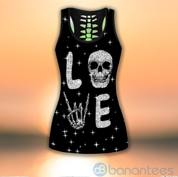 Love Skull Tank Top Legging Set Outfit Product Photo